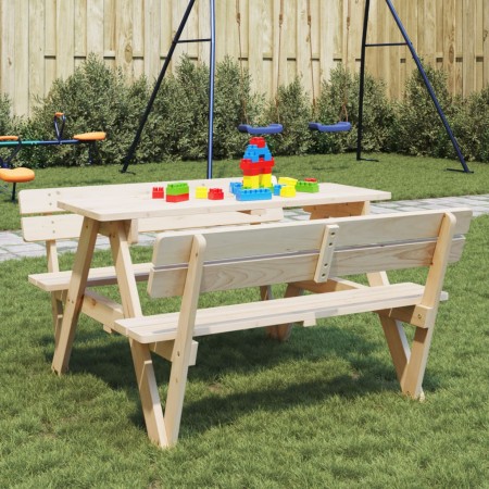 Mesa de picnic para 4 niños agujero para sombrilla madera abeto de , Mesas de jardín - Ref: Foro24-4008985, Precio: 94,99 €, ...