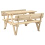 Mesa de picnic para 4 niños agujero para sombrilla madera abeto de , Mesas de jardín - Ref: Foro24-4008985, Precio: 94,99 €, ...