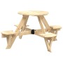 Mesa de picnic para 4 niños agujero para sombrilla madera abeto de , Mesas de jardín - Ref: Foro24-4008987, Precio: 86,90 €, ...