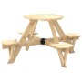 Mesa de picnic para 4 niños agujero para sombrilla madera abeto de , Mesas de jardín - Ref: Foro24-4008987, Precio: 86,90 €, ...