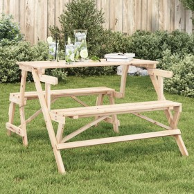 Picnic table with 2-in-1 convertible solid fir wood benches by , Garden tables - Ref: Foro24-4008991, Price: 122,99 €, Discou...