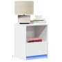 Bedside table with white engineered wood and LED lights by , Nightstands - Ref: Foro24-852019, Price: 49,20 €, Discount: %