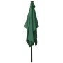 Sombrilla con LED y poste de acero verde 2x3 m de vidaXL, Sombrillas - Ref: Foro24-313786, Precio: 55,45 €, Descuento: %