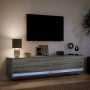 Wall-mounted TV stand with LED in Sonoma gray, 180x31x38 cm. by , TV Furniture - Ref: Foro24-3307952, Price: 169,44 €, Discou...