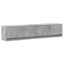 Wall-mounted TV unit with LED in concrete gray, 180x31x38 cm. by , TV Furniture - Ref: Foro24-3307950, Price: 164,06 €, Disco...