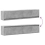 Wall-mounted TV unit with LED in concrete gray, 180x31x38 cm. by , TV Furniture - Ref: Foro24-3307950, Price: 164,06 €, Disco...