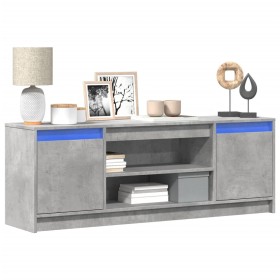 LED TV stand in gray concrete engineered wood 139.5x34x50 cm by , TV Furniture - Ref: Foro24-852197, Price: 99,99 €, Discount: %