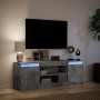 LED TV stand in gray concrete engineered wood 139.5x34x50 cm by , TV Furniture - Ref: Foro24-852197, Price: 99,05 €, Discount: %