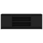 TV stand with LED lights, engineered wood, black, 139.5x34x50 cm by , TV Furniture - Ref: Foro24-852195, Price: 114,82 €, Dis...