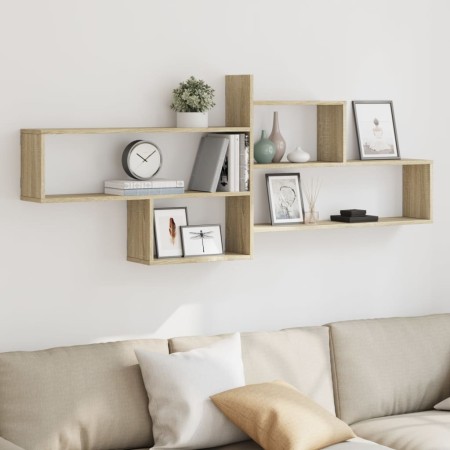 Engineered oak Sonoma wood wall shelf 167.5x18x68 cm by , Shelves and shelves - Ref: Foro24-853319, Price: 39,36 €, Discount: %