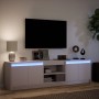 TV stand with LED lights, engineered wood, white, 180x34x50 cm by , TV Furniture - Ref: Foro24-3307912, Price: 152,75 €, Disc...