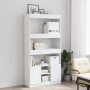 Tall white engineered wood sideboard 92x33x180 cm by , Bookcases and shelves - Ref: Foro24-3309618, Price: 132,33 €, Discount: %