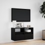 Wall-mounted TV stand with LED lights black 80x31x45 cm by , TV Furniture - Ref: Foro24-852328, Price: 74,74 €, Discount: %