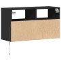 Wall-mounted TV stand with LED lights black 80x31x45 cm by , TV Furniture - Ref: Foro24-852328, Price: 74,74 €, Discount: %