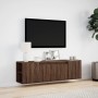 Mueble de TV de pared con luces LED marrón roble 135x31x39,5 cm de , Muebles TV - Ref: Foro24-852389, Precio: 95,82 €, Descue...