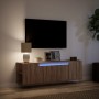 Mueble de TV de pared con luces LED marrón roble 135x31x39,5 cm de , Muebles TV - Ref: Foro24-852389, Precio: 95,82 €, Descue...