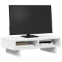 Monitor stand made of white engineered wood drawers 50x27x15 cm by , Computer bases and risers - Ref: Foro24-854742, Price: 2...