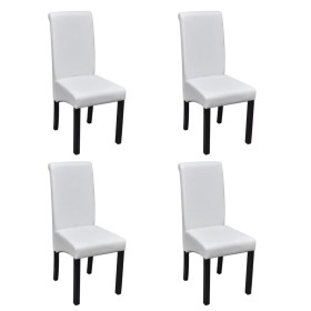 Sillas de comedor 4 unidades cuero sintético blanco de vidaXL, Sillas de comedor - Ref: Foro24-241729, Precio: 285,39 €, Desc...