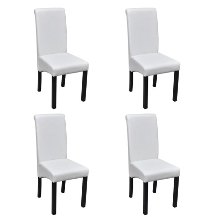 Sillas de comedor 4 unidades cuero sintético blanco de vidaXL, Sillas de comedor - Ref: Foro24-241729, Precio: 285,06 €, Desc...