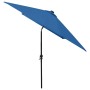 Umbrella with LED and azure blue steel pole 2x3 m by vidaXL, Umbrellas - Ref: Foro24-313793, Price: 67,02 €, Discount: %