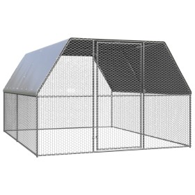 Galvanized steel chicken coop cage 3x4x2 m by , Cages and habitats for small animals - Ref: Foro24-3278808, Price: 261,95 €, ...