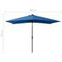 Sombrilla con LED y poste de acero azul azure 2x3 m de vidaXL, Sombrillas - Ref: Foro24-313793, Precio: 67,02 €, Descuento: %