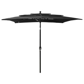 3-tier parasol with black aluminum pole 2.5x2.5 m by vidaXL, Umbrellas - Ref: Foro24-313842, Price: 73,99 €, Discount: %