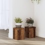 Soportes de plantas 2 uds madera roble envejecido 15x15x20 cm de , Soportes para macetas - Ref: Foro24-852895, Precio: 26,99 ...