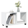 Armario con ruedas madera ingeniería blanco 72x33x42,5 cm de , Mesas auxiliares - Ref: Foro24-853137, Precio: 41,99 €, Descue...