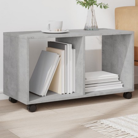 Armario con ruedas madera ingeniería gris hormigón 72x33x42,5cm de , Mesas auxiliares - Ref: Foro24-853140, Precio: 40,72 €, ...