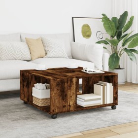 Engineered wood smoked oak coffee table 80x80x40 cm by , Coffee table - Ref: Foro24-853177, Price: 80,99 €, Discount: %