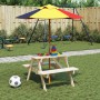 Picknicktisch für 4 Kinder mit Sonnenschirmloch aus Fichtenholz. von , Gartentische - Ref: Foro24-3281613, Preis: 85,61 €, Ra...