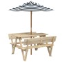 Picnic table for 4 children with umbrella hole made of fir wood. by , Garden tables - Ref: Foro24-3281618, Price: 117,15 €, D...