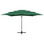 4-level parasol with green aluminum pole 250x250 cm by vidaXL, Umbrellas - Ref: Foro24-313821, Price: 193,33 €, Discount: %