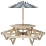 Hexagonal picnic table for 6 children with umbrella hole, made of fir wood. by , Garden tables - Ref: Foro24-3281626, Price: ...