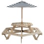 Hexagonal picnic table for 6 children with umbrella hole, made of fir wood. by , Garden tables - Ref: Foro24-3281626, Price: ...