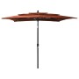 3-tier parasol with terracotta aluminum pole 2.5x2.5m by vidaXL, Umbrellas - Ref: Foro24-313841, Price: 73,64 €, Discount: %