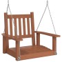 Garden swing chair with brown fir wood and metal chains by , Garden rockers - Ref: Foro24-4008975, Price: 98,24 €, Discount: %