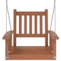 Garden swing chair with brown fir wood and metal chains by , Garden rockers - Ref: Foro24-4008975, Price: 98,24 €, Discount: %