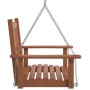 Garden swing chair with brown fir wood and metal chains by , Garden rockers - Ref: Foro24-4008975, Price: 98,24 €, Discount: %