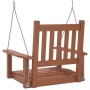 Garden swing chair with brown fir wood and metal chains by , Garden rockers - Ref: Foro24-4008975, Price: 98,24 €, Discount: %