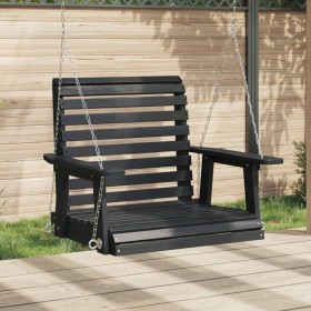 Garden swing chair with black fir wood and metal chains. by , Garden rockers - Ref: Foro24-4008980, Price: 104,99 €, Discount: %