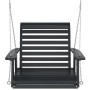 Garden swing chair with black fir wood and metal chains. by , Garden rockers - Ref: Foro24-4008980, Price: 104,82 €, Discount: %