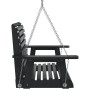 Garden swing chair with black fir wood and metal chains. by , Garden rockers - Ref: Foro24-4008980, Price: 104,82 €, Discount: %