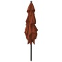 3-tier parasol with terracotta aluminum pole 2.5x2.5m by vidaXL, Umbrellas - Ref: Foro24-313841, Price: 73,64 €, Discount: %