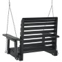 Garden swing chair with black fir wood and metal chains. by , Garden rockers - Ref: Foro24-4008980, Price: 104,82 €, Discount: %