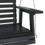 Garden swing chair with black fir wood and metal chains. by , Garden rockers - Ref: Foro24-4008980, Price: 104,82 €, Discount: %