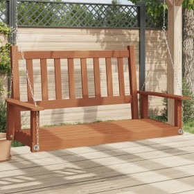 Garden swing bench with brown fir wood and metal chains. by , Garden rockers - Ref: Foro24-4008977, Price: 126,19 €, Discount: %