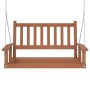 Garden swing bench with brown fir wood and metal chains. by , Garden rockers - Ref: Foro24-4008977, Price: 126,19 €, Discount: %