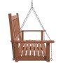 Garden swing bench with brown fir wood and metal chains. by , Garden rockers - Ref: Foro24-4008977, Price: 126,19 €, Discount: %